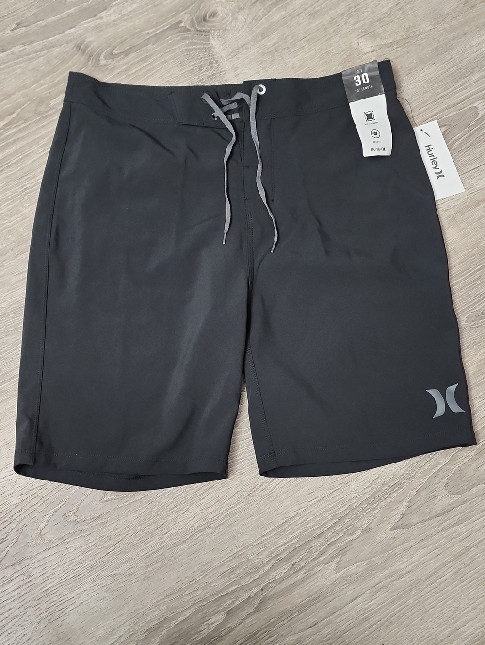 Hurley Black One And Only Solid Boardshorts 20" Outerseam Size 30 New With Tag